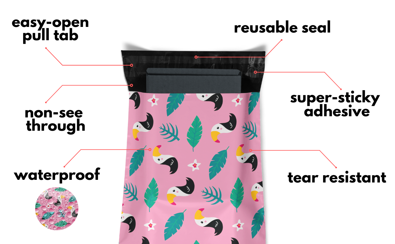 Reusable eco-friendly durable waterproof tear-resistant non-see-through self sealing cute poly mailer shipping envelope mailing bags for small business eBay Poshmark Etsy Depop Shopify thrift resellers clothing