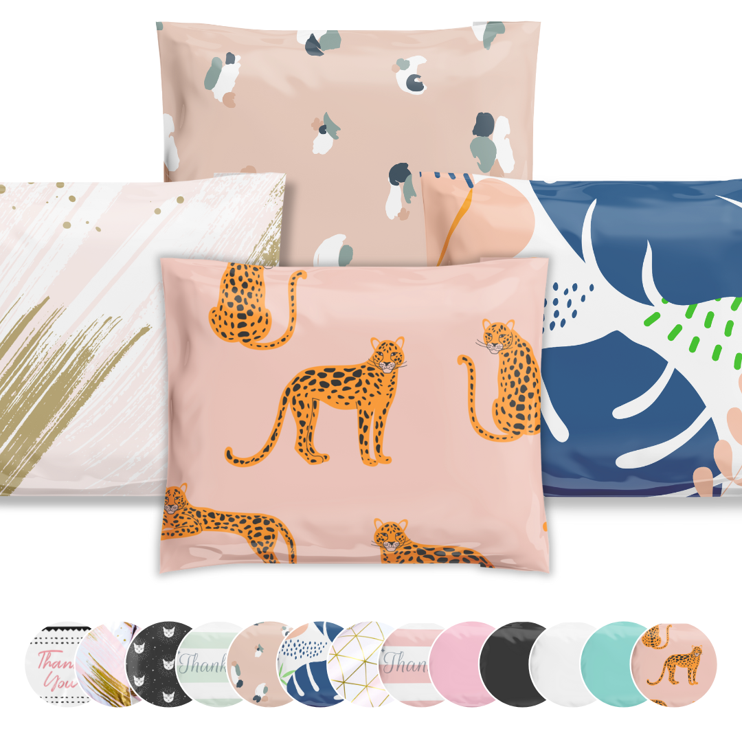 Reusable eco-friendly durable waterproof tear-resistant non-see-through self sealing cute poly mailer shipping envelope mailing bags for small business eBay Poshmark Etsy Depop Shopify thrift resellers clothing