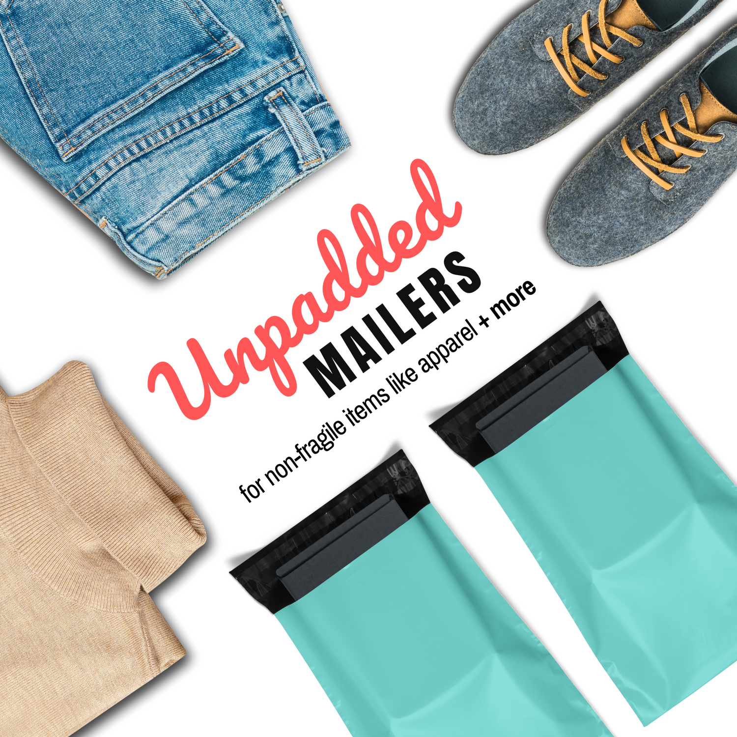 Eco-friendly durable waterproof tear-resistant non-see-through self sealing cute poly mailer shipping envelope mailing bags for small business eBay Poshmark Etsy Depop Shopify thrift resellers clothing