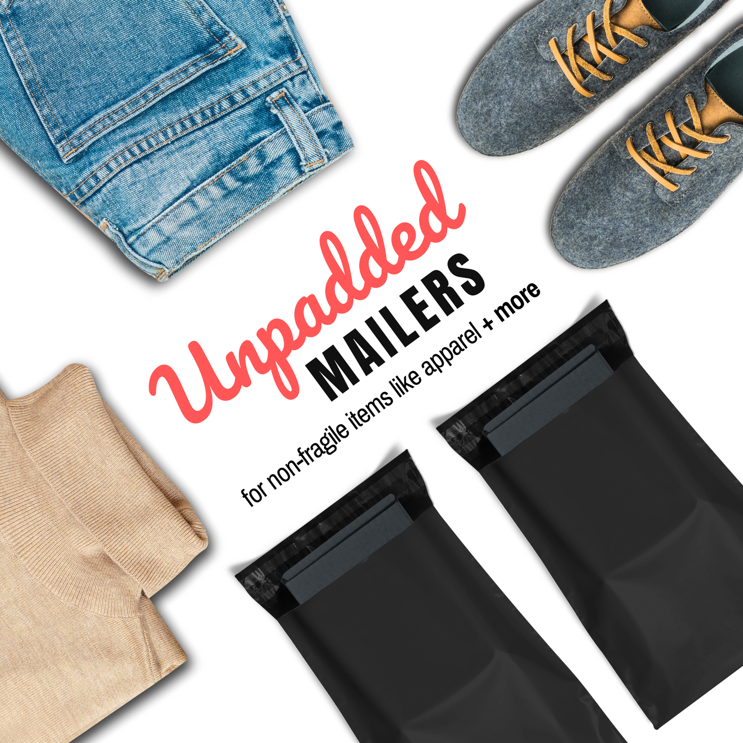 Eco-friendly durable waterproof tear-resistant non-see-through self sealing cute poly mailer shipping envelope mailing bags for small business eBay Poshmark Etsy Depop Shopify thrift resellers clothing