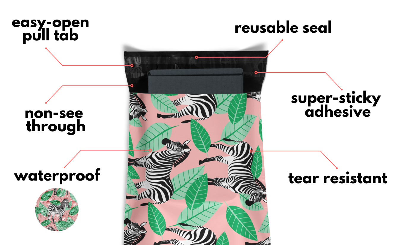 Reusable eco-friendly durable waterproof tear-resistant non-see-through self sealing cute poly mailer shipping envelope mailing bags for small business eBay Poshmark Etsy Depop Shopify thrift resellers clothing