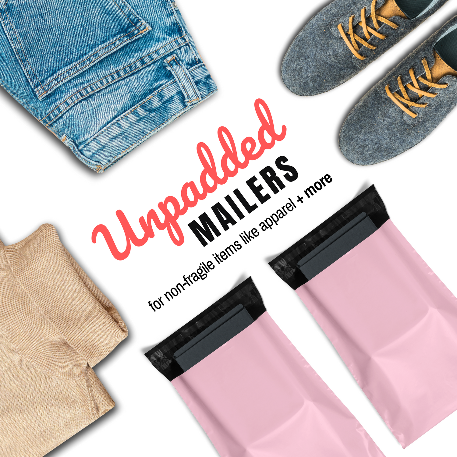 Eco-friendly durable waterproof tear-resistant non-see-through self sealing cute poly mailer shipping envelope mailing bags for small business eBay Poshmark Etsy Depop Shopify thrift resellers clothing