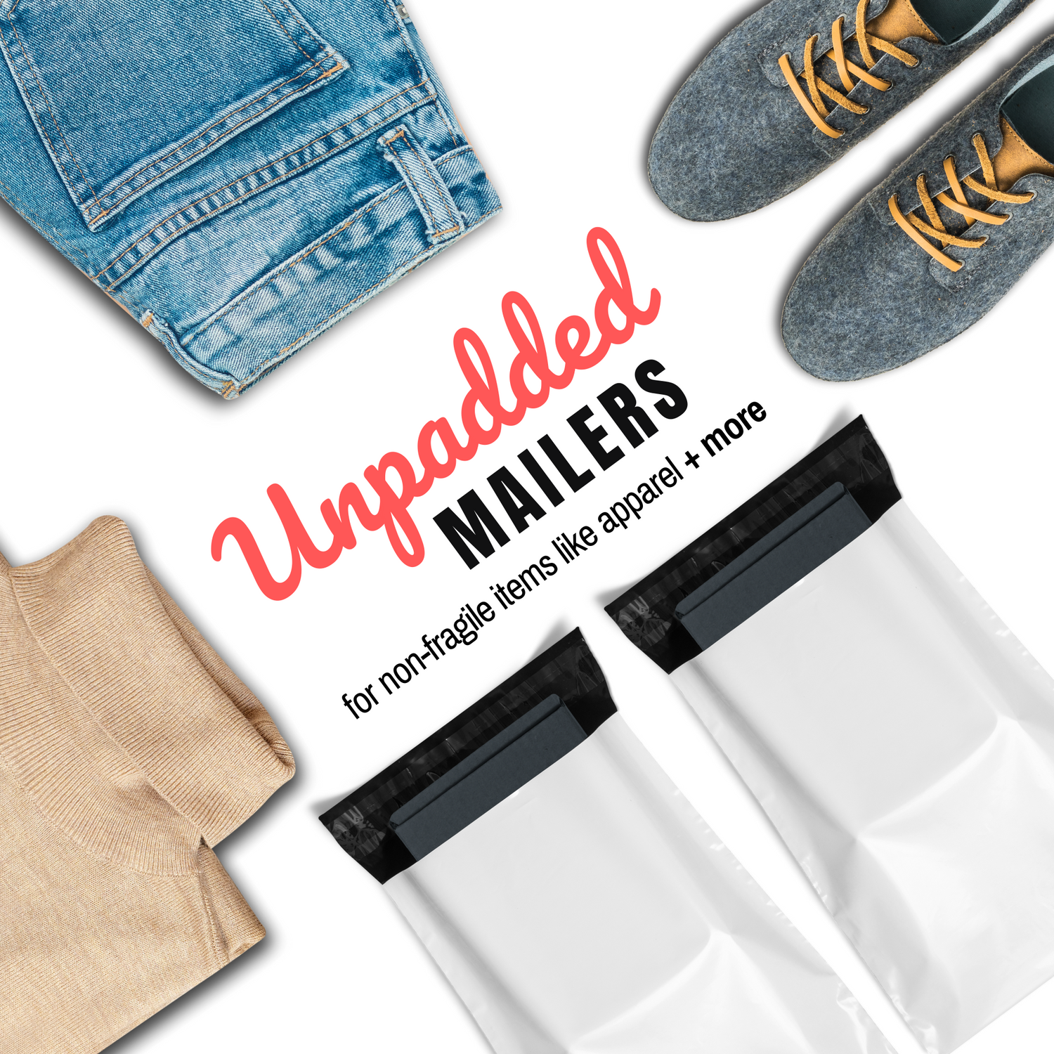 Eco-friendly durable waterproof tear-resistant non-see-through self sealing cute poly mailer shipping envelope mailing bags for small business eBay Poshmark Etsy Depop Shopify thrift resellers clothing