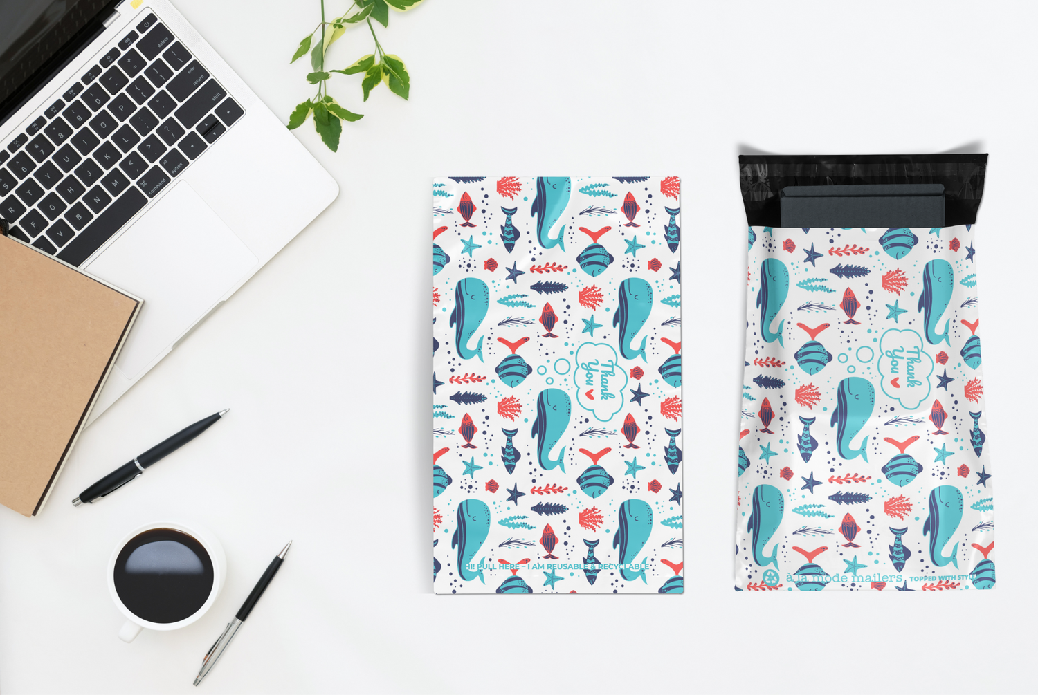 Reusable eco-friendly durable waterproof tear-resistant non-see-through self sealing cute poly mailer shipping envelope mailing bags for small business eBay Poshmark Etsy Depop Shopify thrift resellers clothing