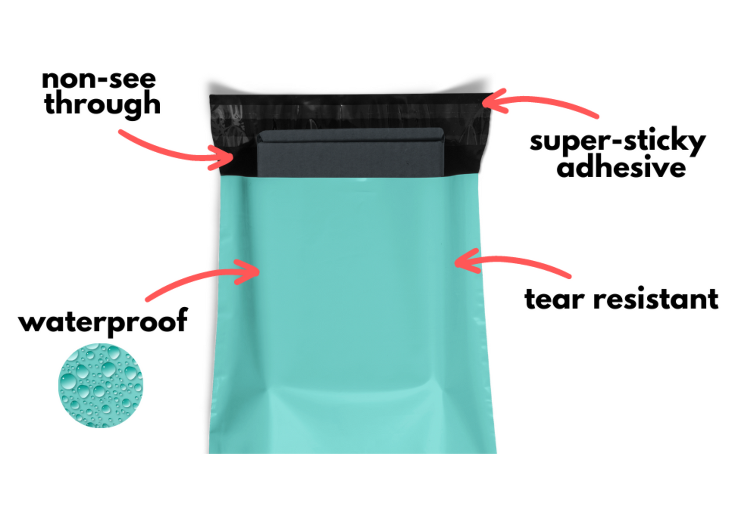 Eco-friendly durable waterproof tear-resistant non-see-through self sealing cute poly mailer shipping envelope mailing bags for small business eBay Poshmark Etsy Depop Shopify thrift resellers clothing