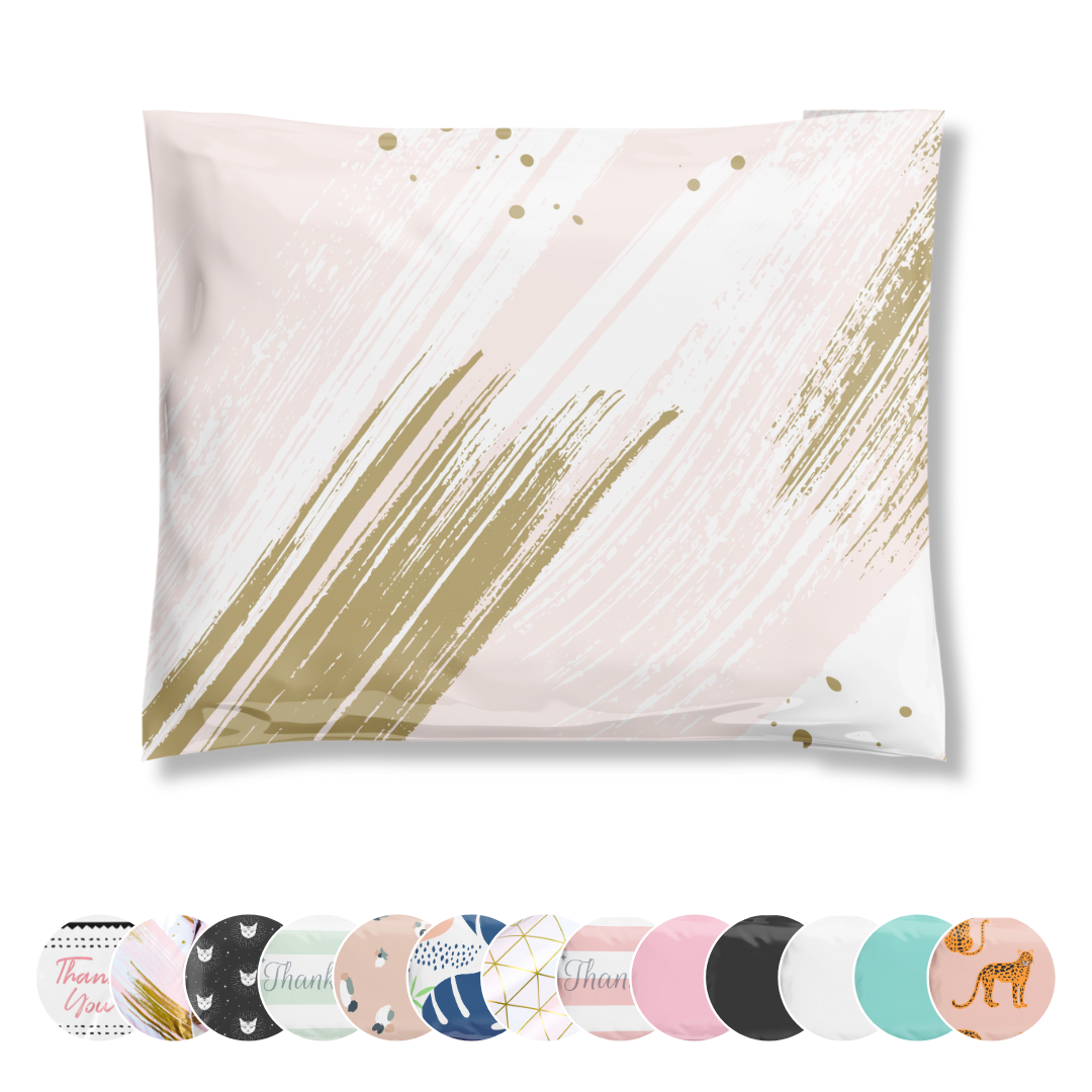 Reusable eco-friendly durable waterproof tear-resistant non-see-through self sealing cute poly mailer shipping envelope mailing bags for small business eBay Poshmark Etsy Depop Shopify thrift resellers clothing