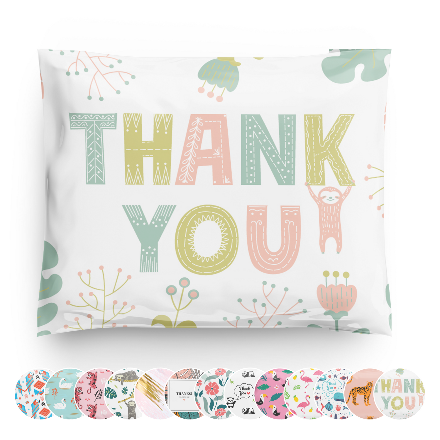 Reusable eco-friendly durable waterproof tear-resistant non-see-through self sealing cute poly mailer shipping envelope mailing bags for small business eBay Poshmark Etsy Depop Shopify thrift resellers clothing