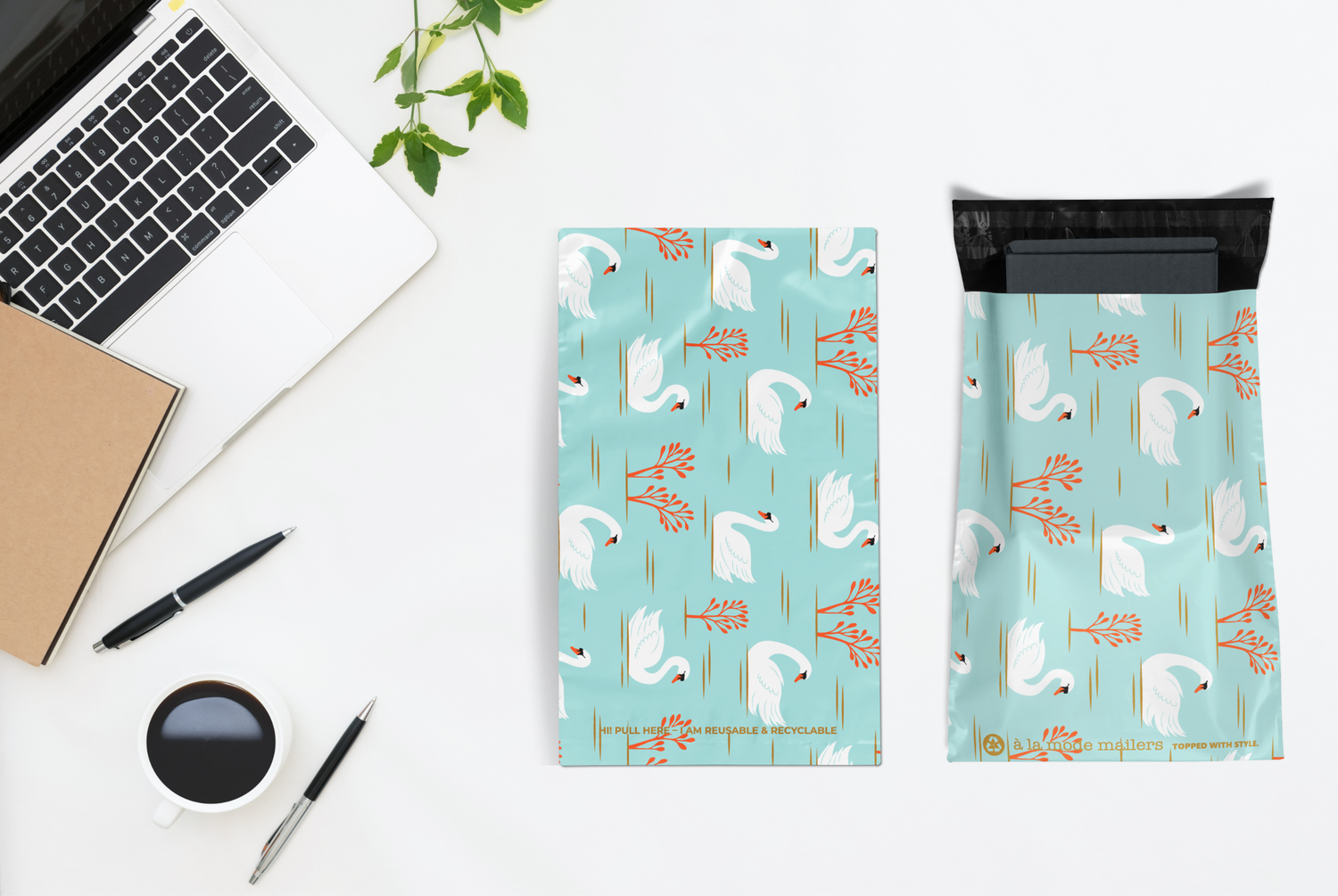 Reusable eco-friendly durable waterproof tear-resistant non-see-through self sealing cute poly mailer shipping envelope mailing bags for small business eBay Poshmark Etsy Depop Shopify thrift resellers clothing