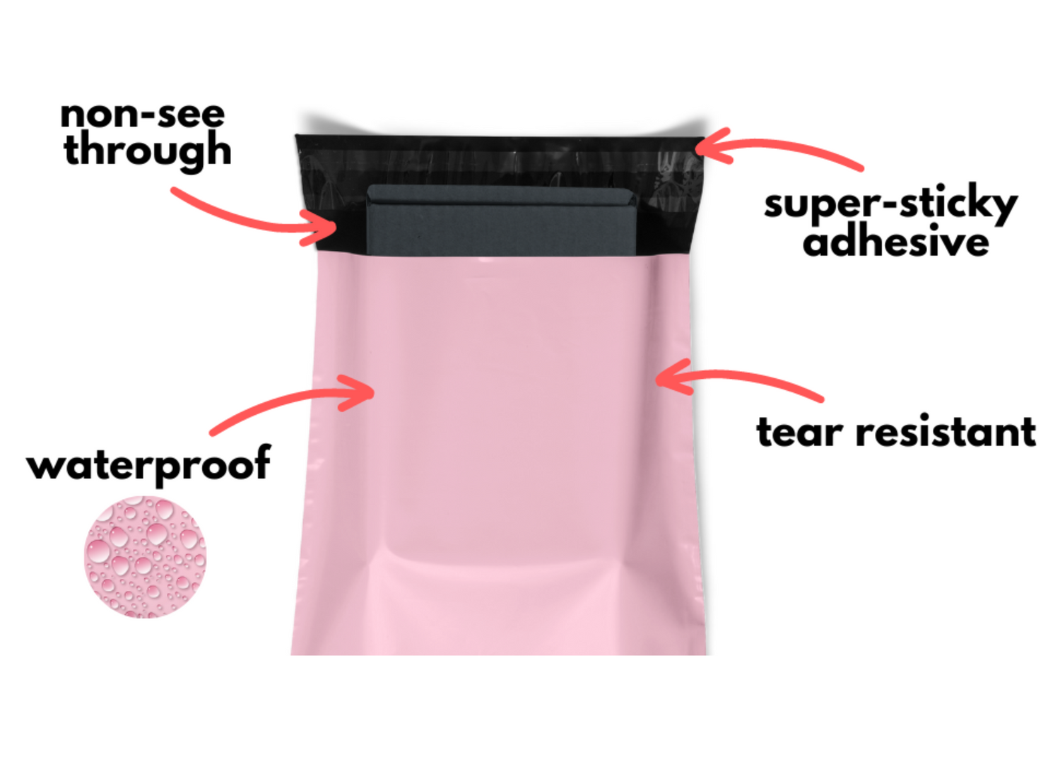 Eco-friendly durable waterproof tear-resistant non-see-through self sealing cute poly mailer shipping envelope mailing bags for small business eBay Poshmark Etsy Depop Shopify thrift resellers clothing