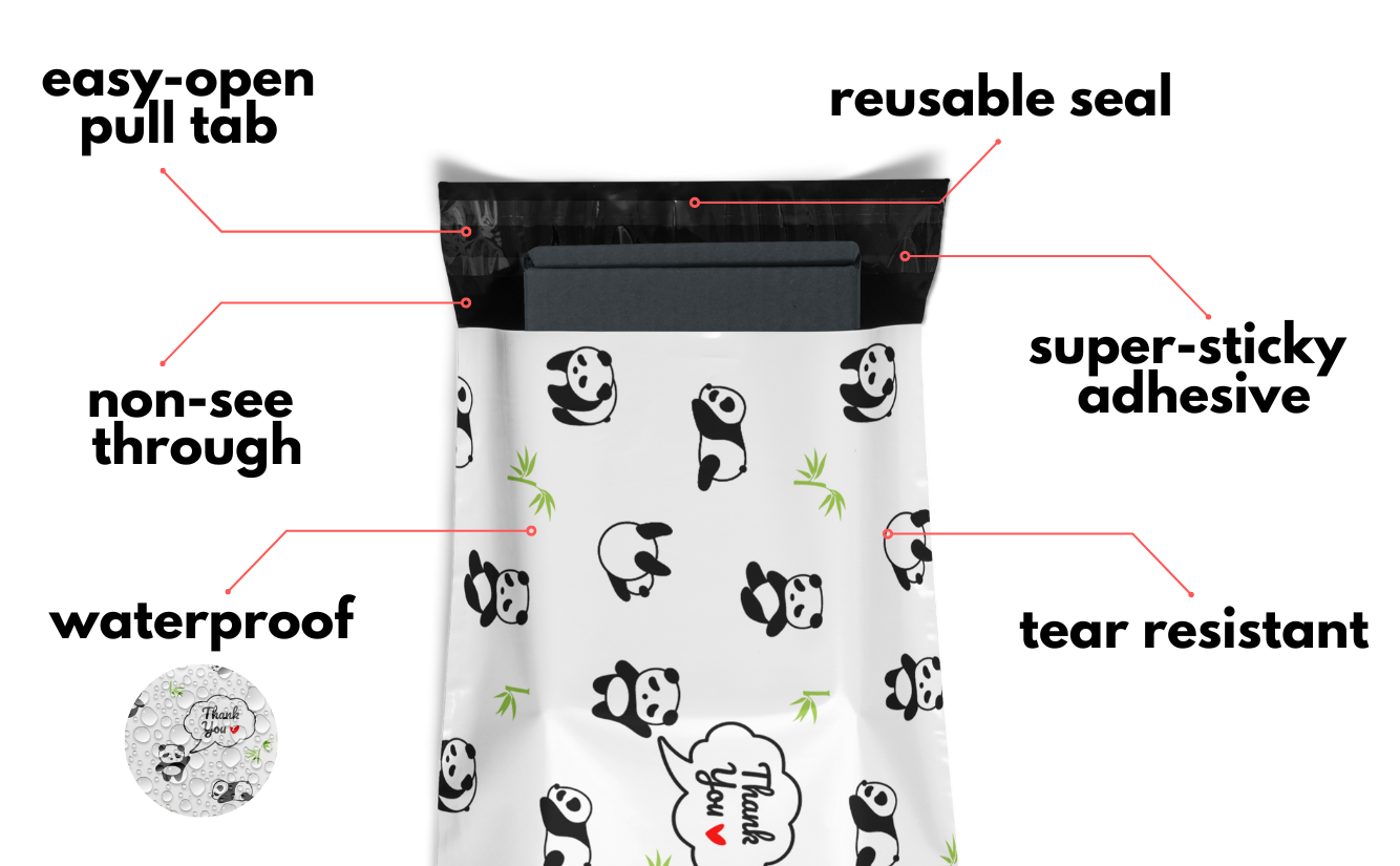Reusable eco-friendly durable waterproof tear-resistant non-see-through self sealing cute poly mailer shipping envelope mailing bags for small business eBay Poshmark Etsy Depop Shopify thrift resellers clothing