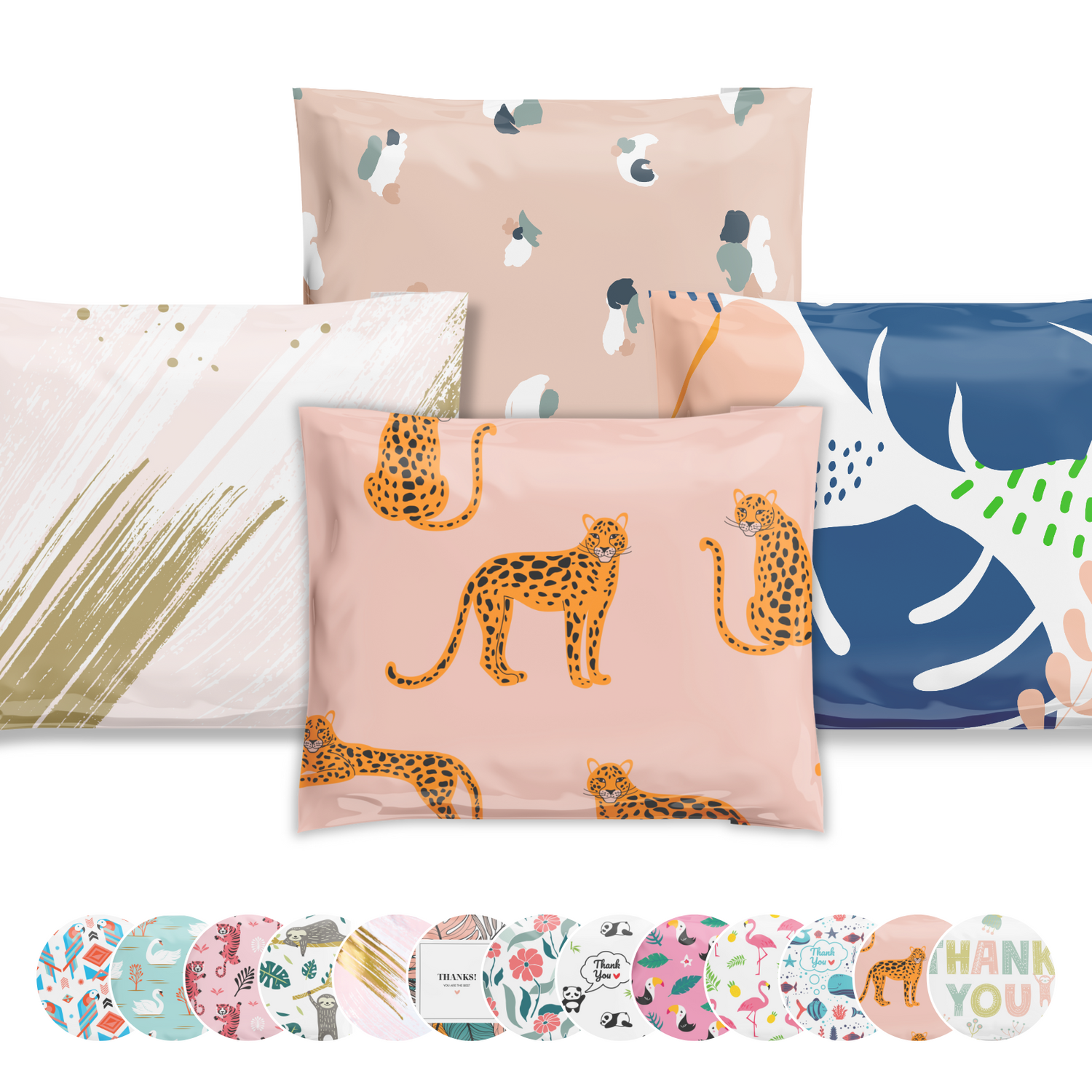 Reusable eco-friendly durable waterproof tear-resistant non-see-through self sealing cute poly mailer shipping envelope mailing bags for small business eBay Poshmark Etsy Depop Shopify thrift resellers clothing